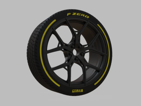 Miniature Vossen HF-5 Rim Tire - 3D Print - No Textures 3D Print Model