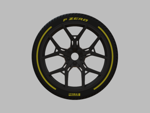 Miniature Vossen HF-5 Rim Tire - 3D Print - No Textures Model do druku 3D