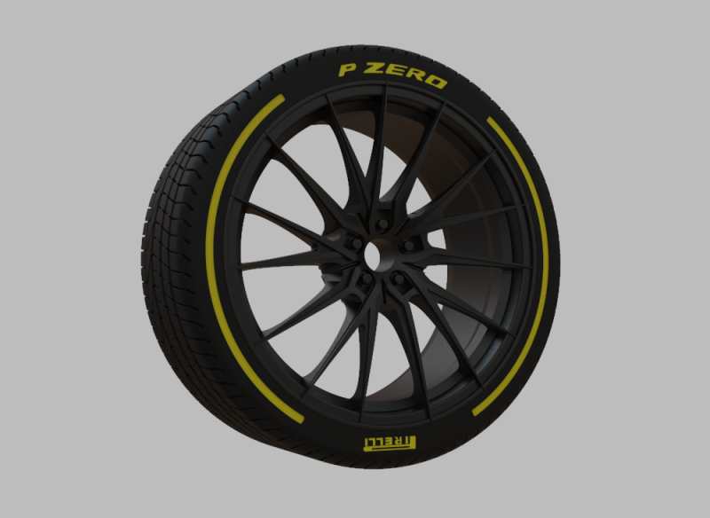 Miniature Vossen HF-4T Rim Tire - 3D Print - No Textures 3D प्रिंट मॉडल .c4d .max .obj .3ds .fbx .stl .blend 