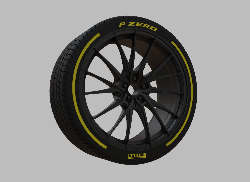 Miniature Vossen HF-4T Rim Tire - 3D Print - No Textures 3D Print Model .c4d .max .obj .3ds .fbx .stl .blend 