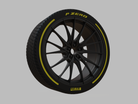 Miniature Vossen HF-4T Rim Tire - 3D Print - No Textures 3D Print Model