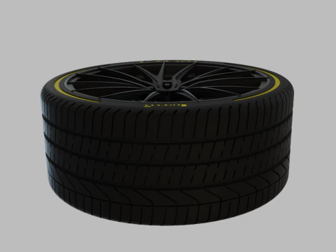 Miniature Vossen HF-4T Rim Tire - 3D Print - No Textures 3D Print Model