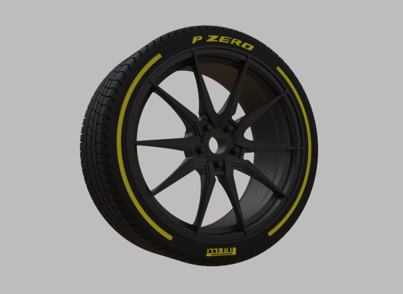 Miniature Vossen HF-3 Rim Tire - 3D Print - No Textures 3D प्रिंट मॉडल .c4d .max .obj .3ds .fbx .stl .blend 