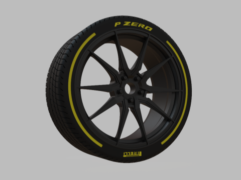 Miniature Vossen HF-3 Rim Tire - 3D Print - No Textures 3Dプリントモデル