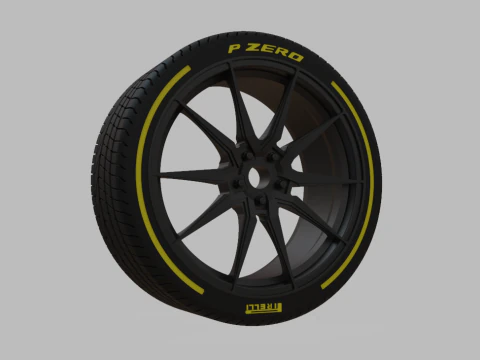 Miniature Vossen HF-3 Rim Tire - 3D Print - No Textures 3D Print Model