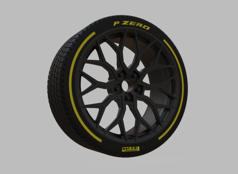 Miniature Vossen HF-2 Rim Tire - 3D Print - No Textures Modelo de Impressão 3D .c4d .max .obj .3ds .fbx .stl .blend 