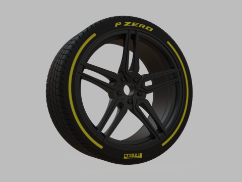 Miniature Vossen HF-1 Rim Tire - 3D Print - No Textures 3D Print Model
