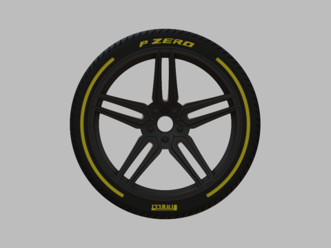 Miniature Vossen HF-1 Rim Tire - 3D Print - No Textures 3D Print Model