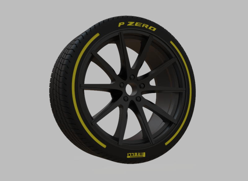 Miniature Vossen VFS-1 Rim Tire - 3D Print - No Textures Modello di stampa 3D .c4d .max .obj .3ds .fbx .stl .blend 