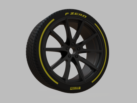 Miniature Vossen VFS-1 Rim Tire - 3D Print - No Textures 3Dプリントモデル