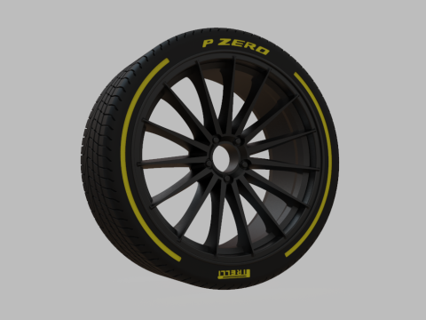 Miniature Vossen VFS-2 Rim Tire - 3D Print - No Textures 3D Print Model