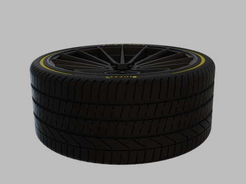 Miniature Vossen VFS-2 Rim Tire - 3D Print - No Textures 3Dプリントモデル