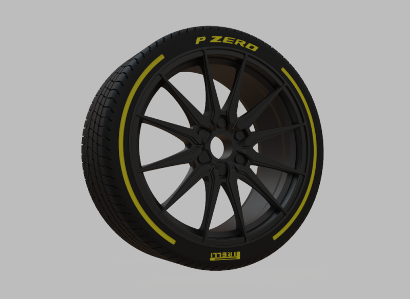 Miniature Vossen HF6-1 Rim Tire - 3D Print - No Textures 3D Принт Модель .c4d .max .obj .3ds .fbx .stl .blend 