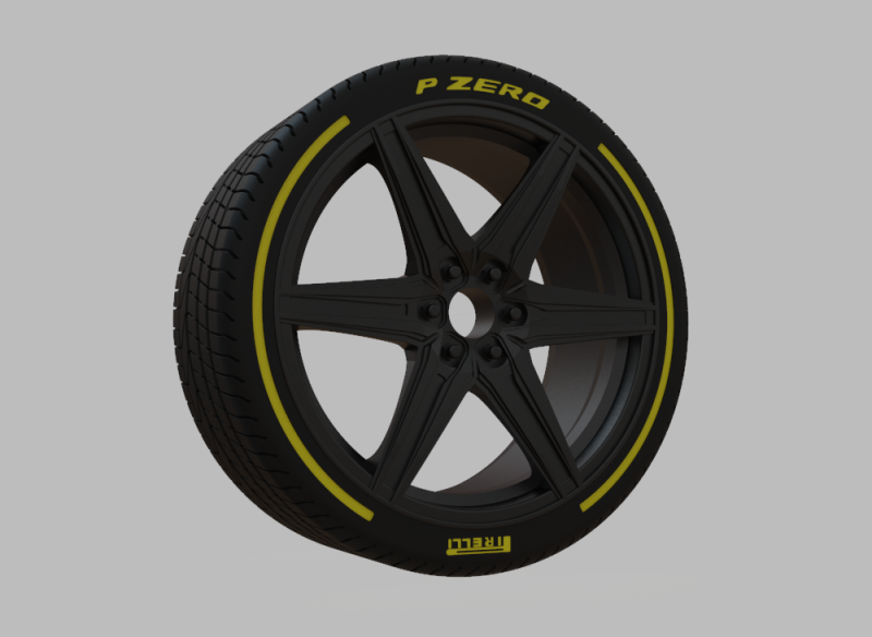 Miniature Vossen HF6-2 Rim Tire - 3D Print - No Textures Modello di stampa 3D .c4d .max .obj .3ds .fbx .stl .blend 