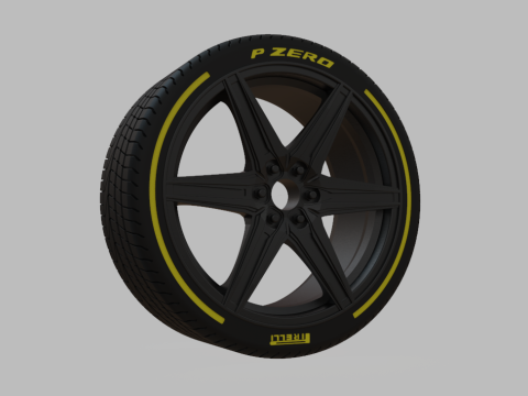 Miniature Vossen HF6-2 Rim Tire - 3D Print - No Textures 3D Print Model