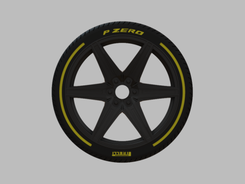 Miniature Vossen HF6-2 Rim Tire - 3D Print - No Textures Modello di stampa 3D