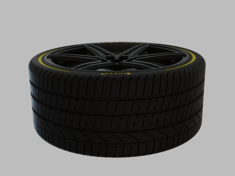 Miniature Vossen HF6-2 Rim Tire - 3D Print - No Textures Modello di stampa 3D