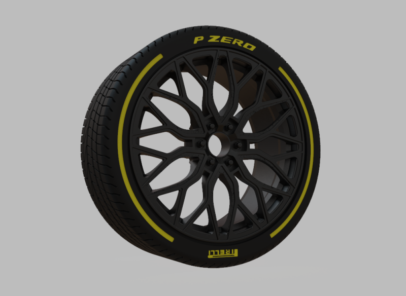 Miniature Vossen HF6-3 Rim Tire - 3D Print - No Textures 3D प्रिंट मॉडल .c4d .max .obj .3ds .fbx .stl .blend 