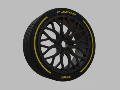 Miniature Vossen HF6-3 Rim Tire - 3D Print - No Textures 3D Print Model