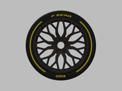 Miniature Vossen HF6-3 Rim Tire - 3D Print - No Textures 3D प्रिंट मॉडल