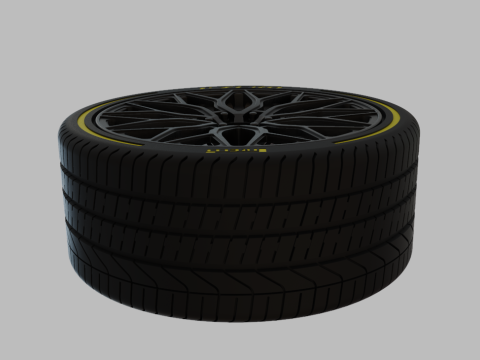 Miniature Vossen HF6-3 Rim Tire - 3D Print - No Textures 3D प्रिंट मॉडल