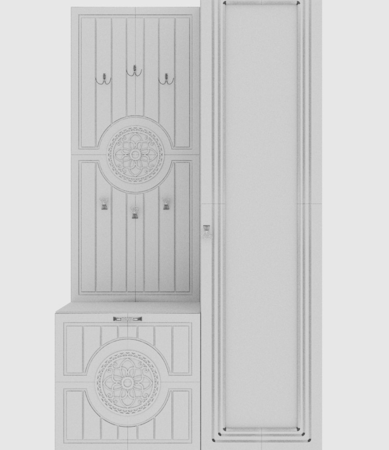 Combined wardrobe 3D 模型 .c4d .max .obj .3ds .fbx .stl .blend 