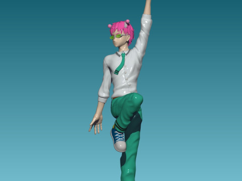 Saiki Kusuo from The Disastrous Life of Saiki Kusuo Modèles 3D en vedette