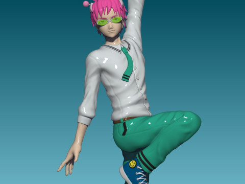 Saiki Kusuo from The Disastrous Life of Saiki Kusuo Modèles 3D en vedette