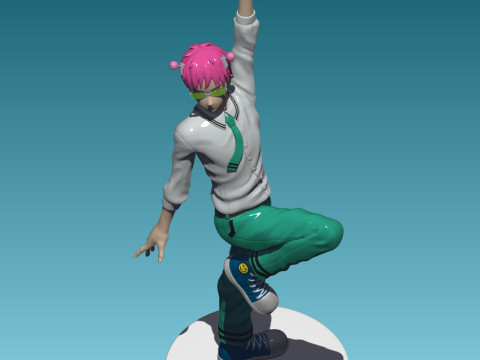 Saiki Kusuo from The Disastrous Life of Saiki Kusuo Modèles 3D en vedette