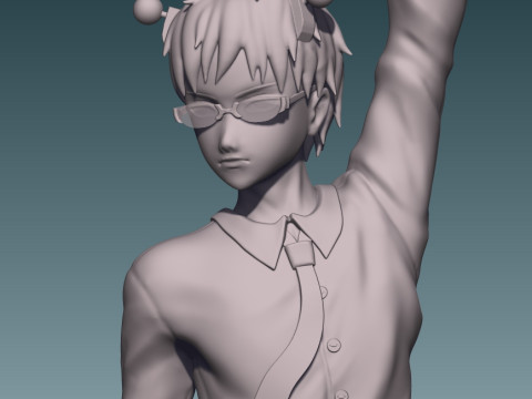 Saiki Kusuo from The Disastrous Life of Saiki Kusuo Modèles 3D en vedette