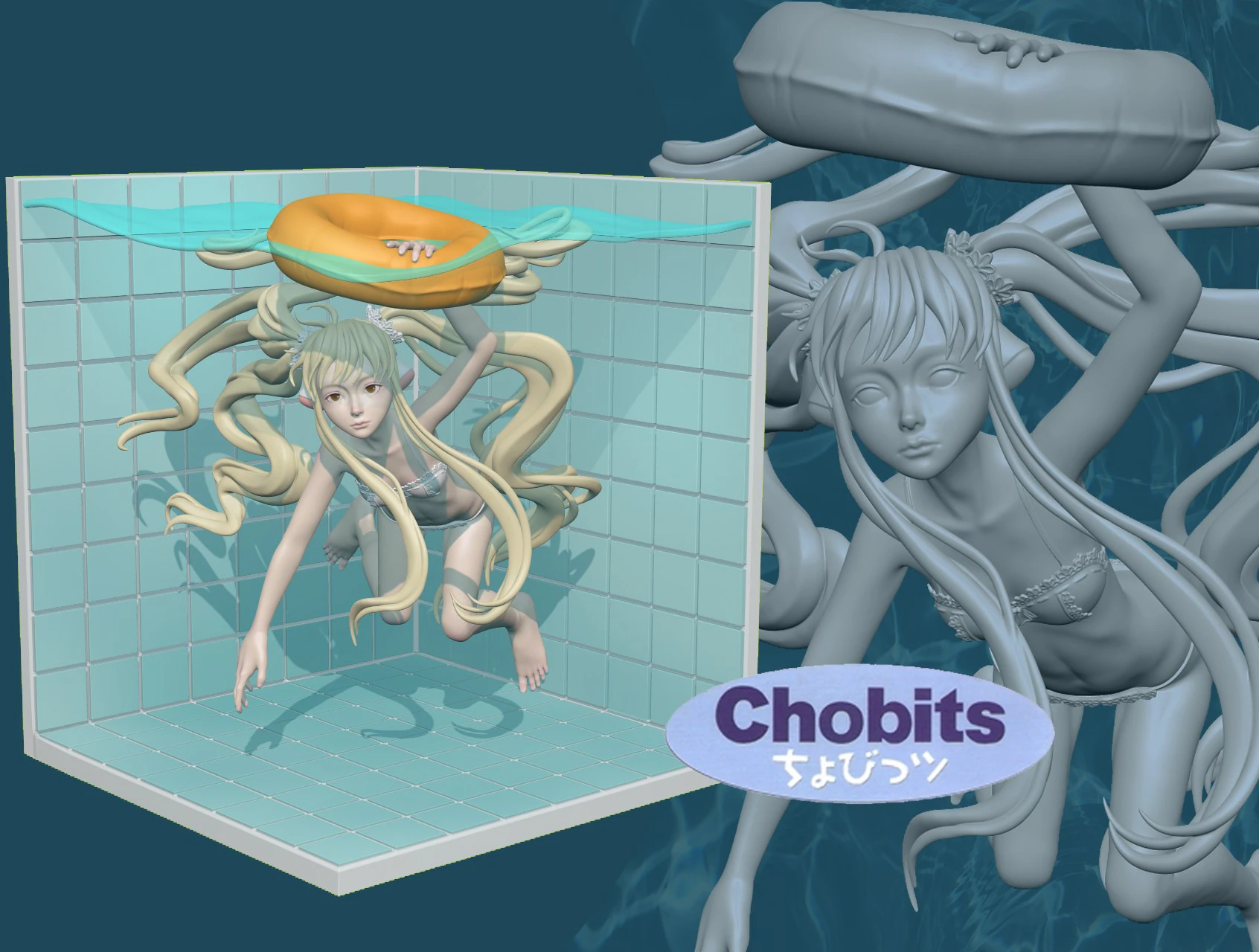 Anime Character Model Chobits 3D Print Model .c4d .max .obj .3ds .fbx .stl .blend 