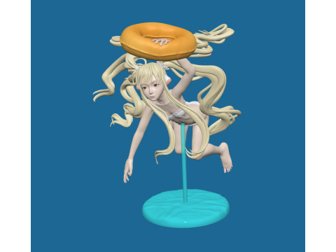 Anime Character Model Chobits Modèles 3D en vedette