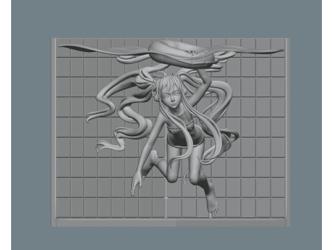 Anime Character Model Chobits Modèles 3D en vedette