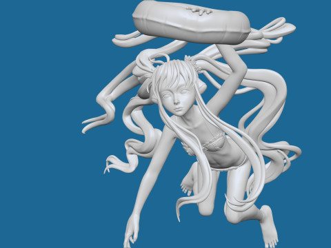Anime Character Model Chobits Modèles 3D en vedette