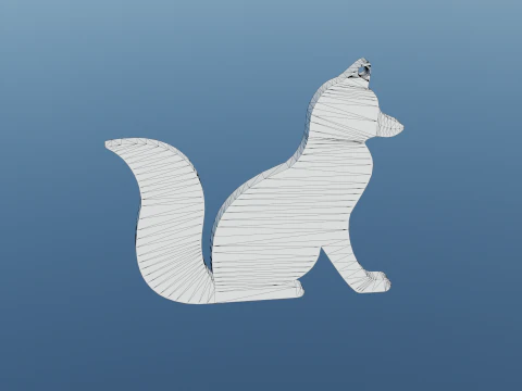 Fox keychain 3D Print Model