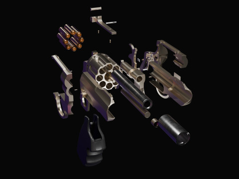 Smith Wesson m327 revolver 3D Model