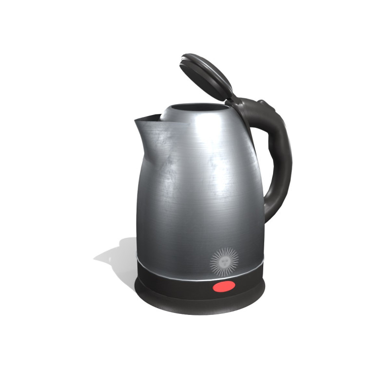 Electric Kettle 3D Model .c4d .max .obj .3ds .fbx .stl .blend 
