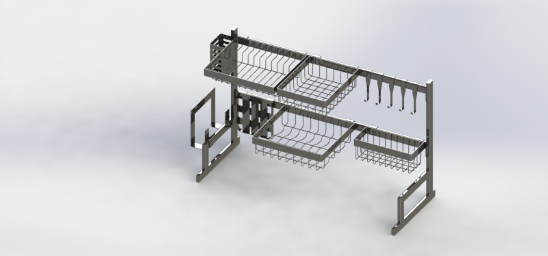 Dish drainer subassembly version 3D 모델 .c4d .max .obj .3ds .fbx .stl .blend 