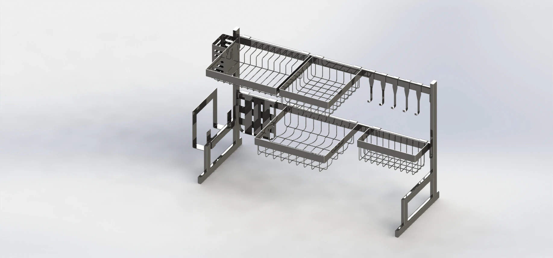 Dish drainer subassembly version 3D Model .c4d .max .obj .3ds .fbx .stl .blend