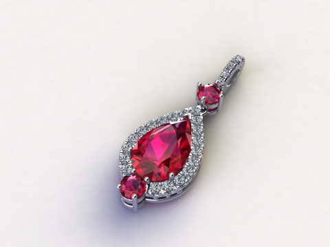 Pendant pendant with central teardrop stone 3Dプリントモデル