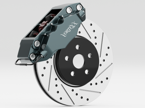 Vortex-X Brake Caliper and Brake Disc 3D मॉडल