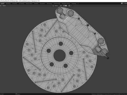 Vortex-X Brake Caliper and Brake Disc 3D 模型