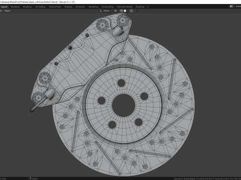 Vortex-X Brake Caliper and Brake Disc 3D 模型
