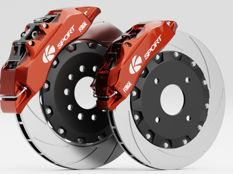 K Sport Brake Caliper and Brake Disc 3D Model