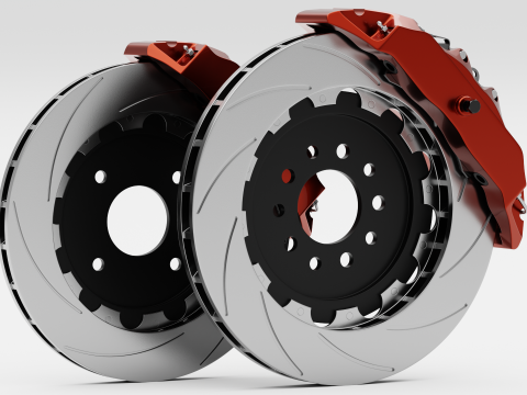 K Sport Brake Caliper and Brake Disc 3D Model