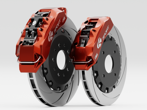 K Sport Brake Caliper and Brake Disc 3D Model