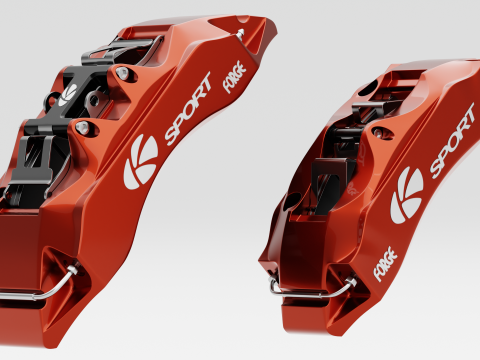 K Sport Brake Caliper and Brake Disc 3D Model