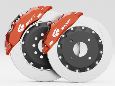 K Sport Brake Caliper and Brake Disc 3D Model