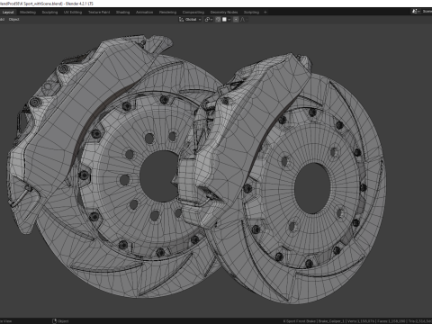 K Sport Brake Caliper and Brake Disc 3D Model