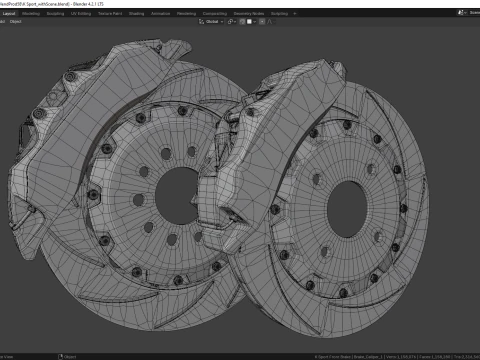 K Sport Brake Caliper and Brake Disc 3D Model